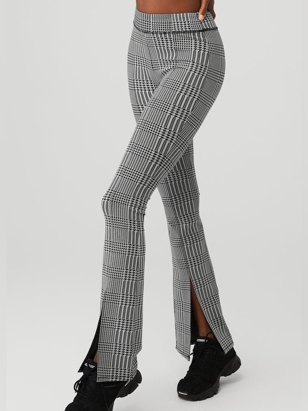 Alo High-Waist Glenplaid Flutter Yoga Pants